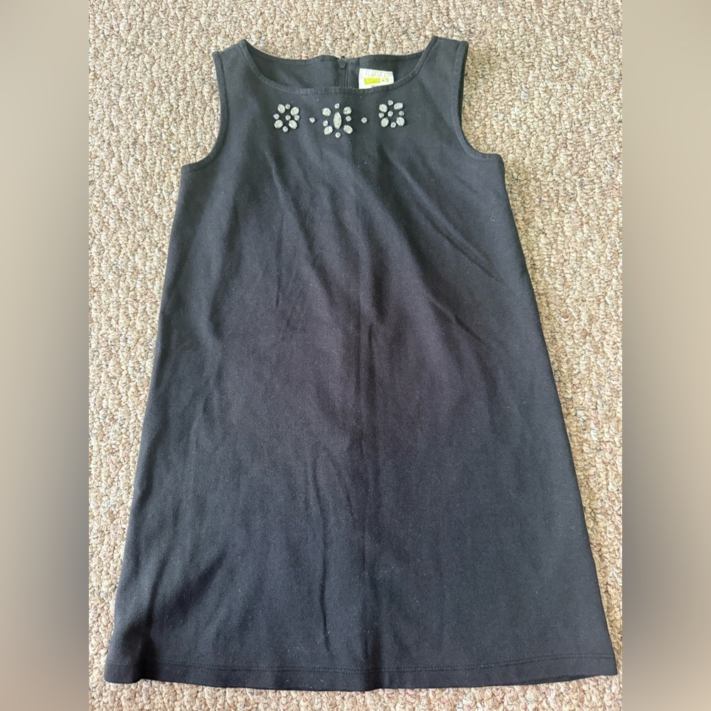 Crazy 8 Black Sleeveless Dress with Floral Accents